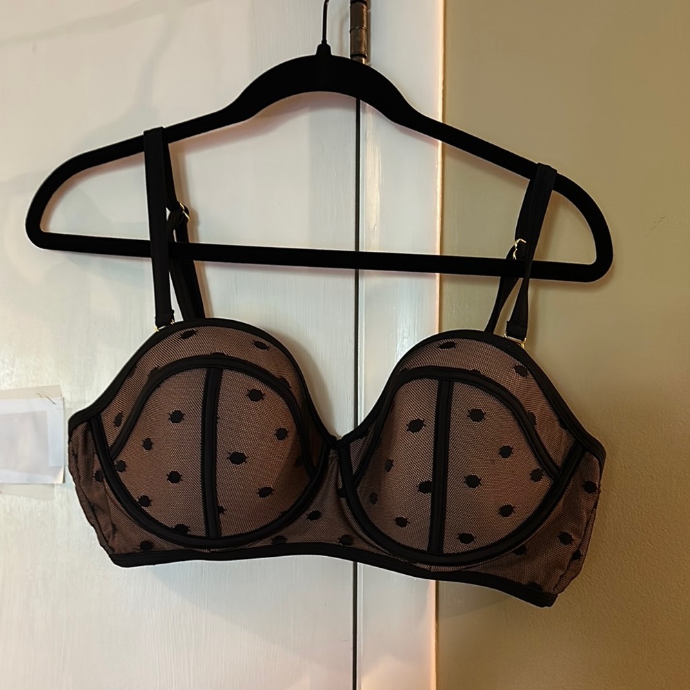 Swimsuits For All Black and Tan Bikini Top